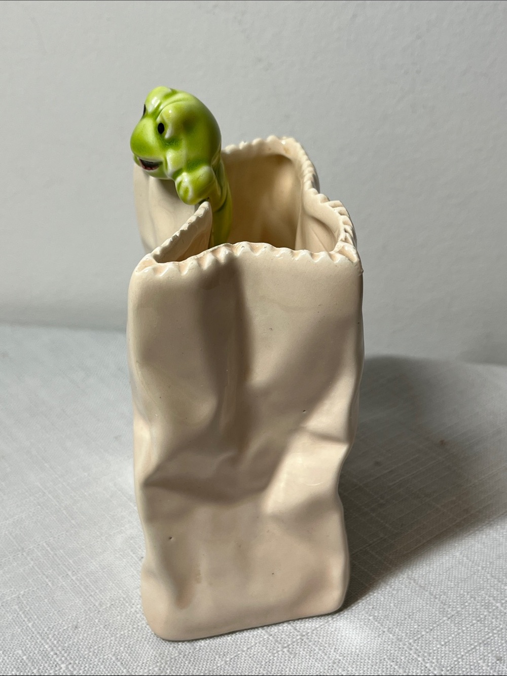 Ceramic Pencil Caddy with Green Frog Accent
Made in Japan - Picture 4 of 7